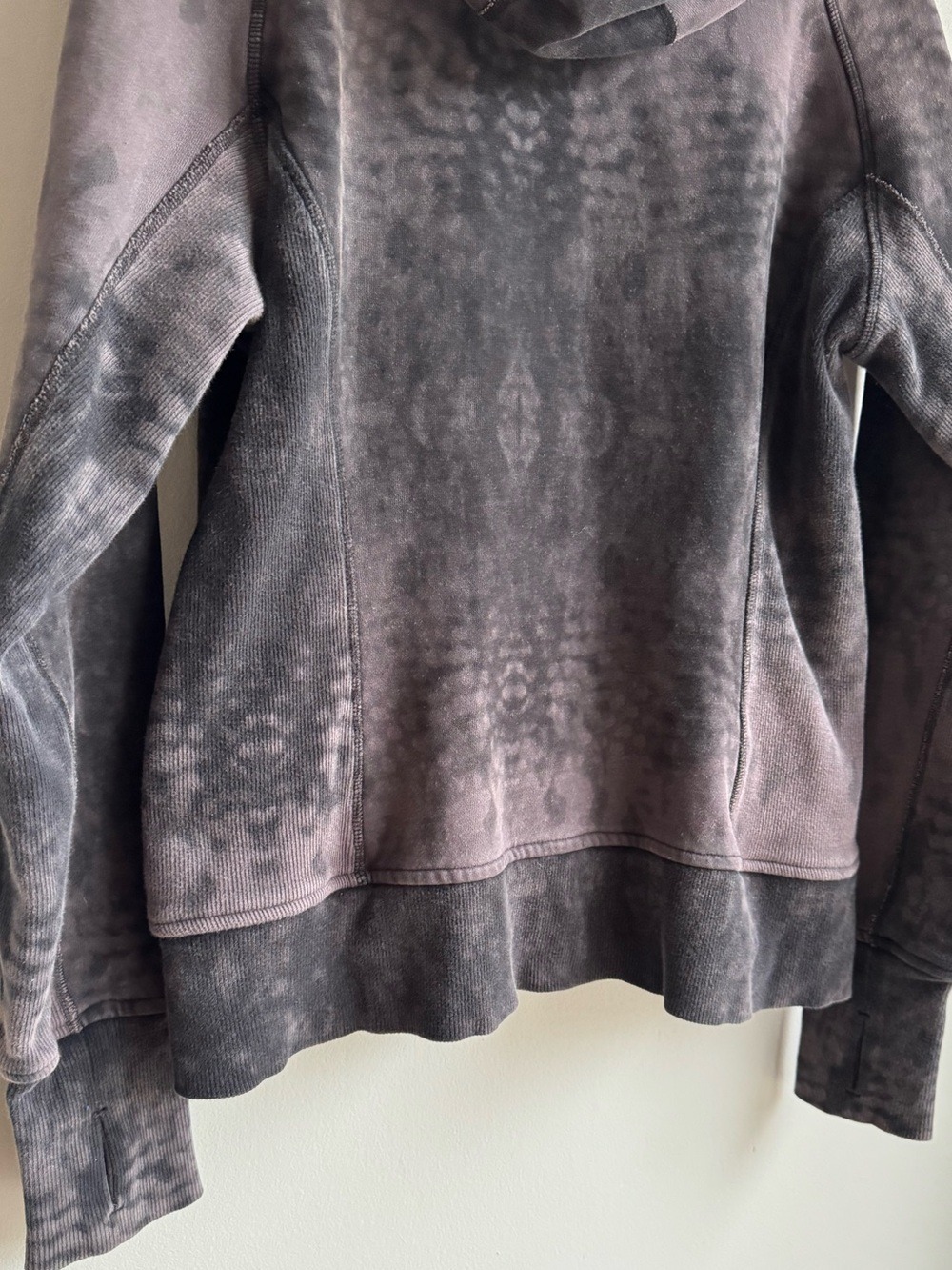 Lululemon Tie-Dye Scuba Hoodie Womens 12 Grey Hooded Full Zip Sweatshirt - Picture 11 of 12
